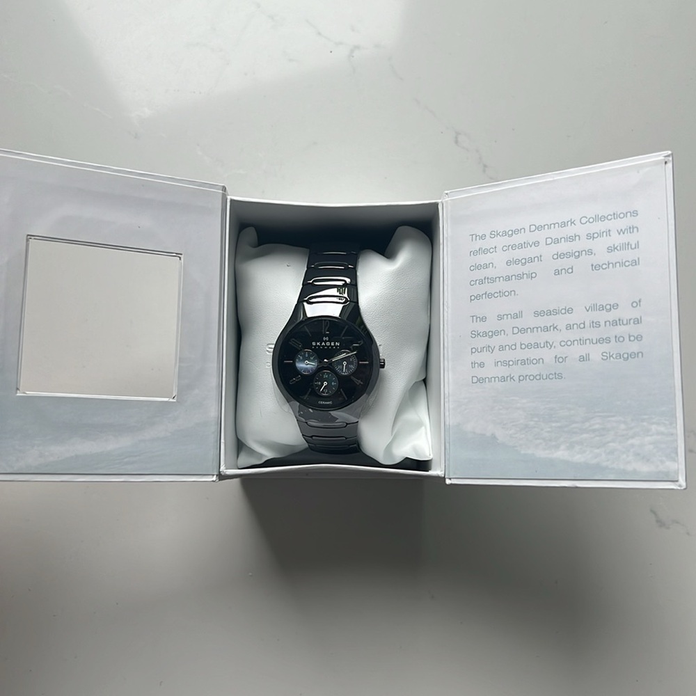 NEW Men’s Skagen Watch: Skagen Black Multifunction Ceramic Watch - Picture 5 of 10